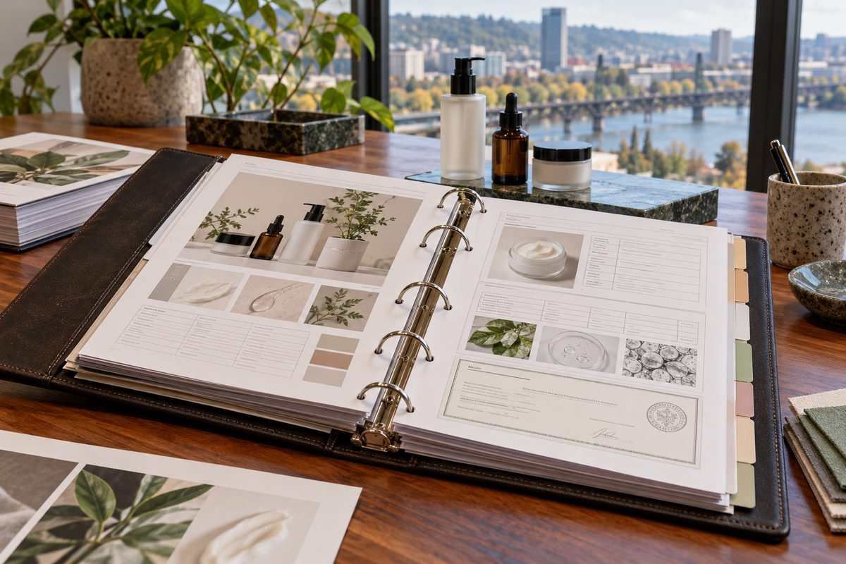 Master formulation catalog registry binder displaying indexed lot documentation