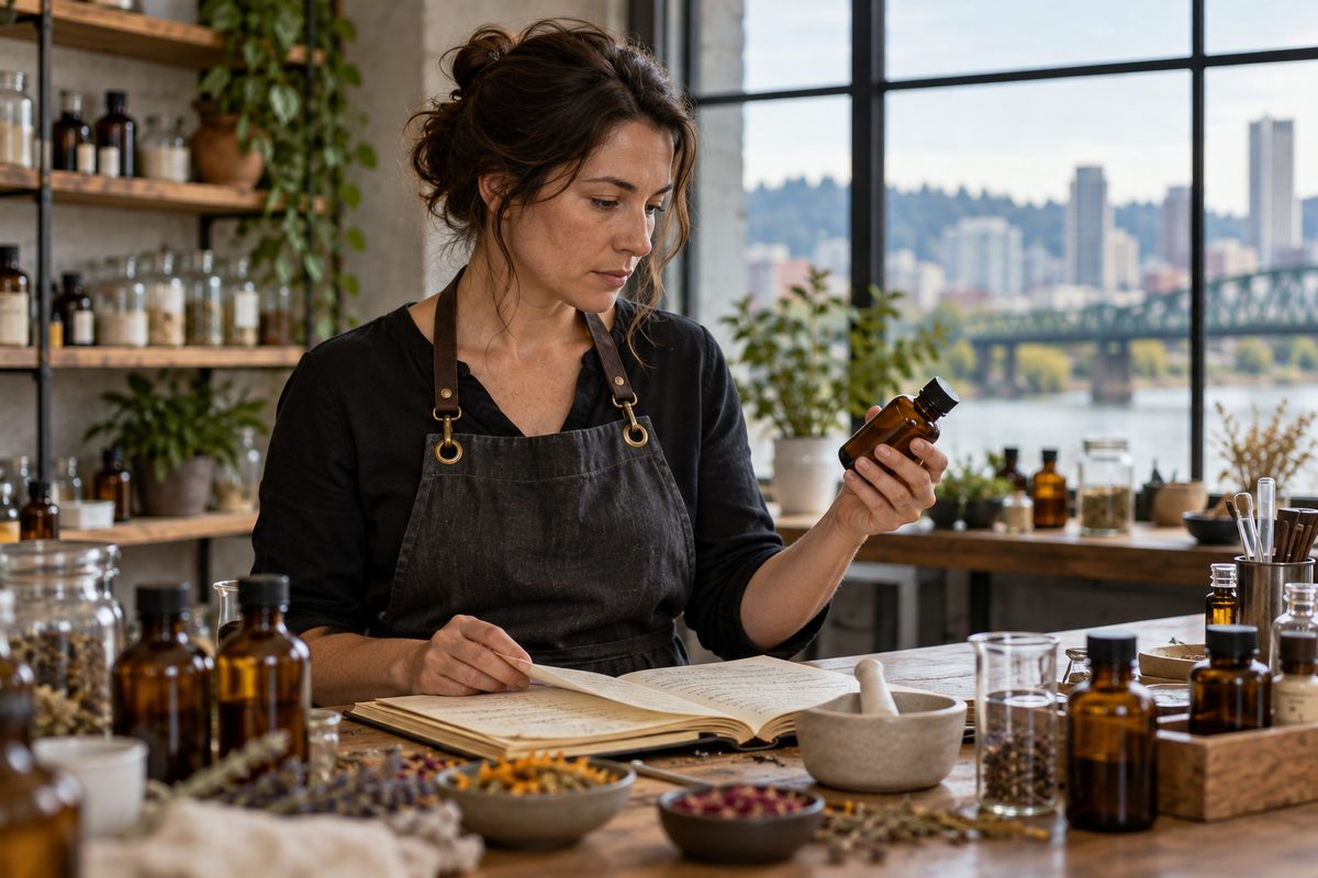 Dermai Product Manager Irina Petrova reviewing batch documentation